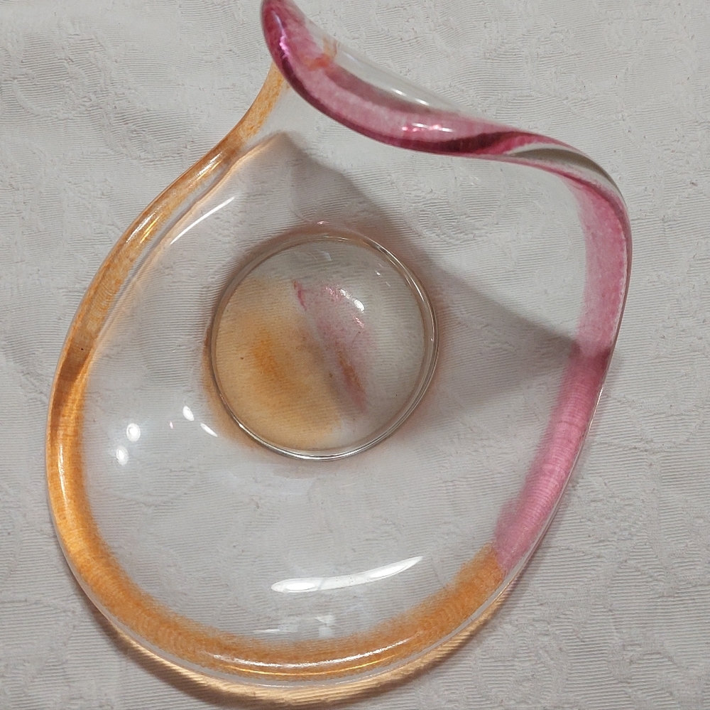 murano art glass Decorative, Pink,orange, Excellent Condition.heavy glass. - Picture 5 of 7